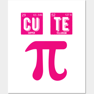 Cute Pie Pi Day Cutie Math Periodic Table Pink math teacher Posters and Art